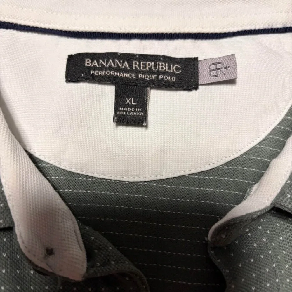 Banana Republic Performance Pique Polo Shirt Men's XL Green Pocket Golf